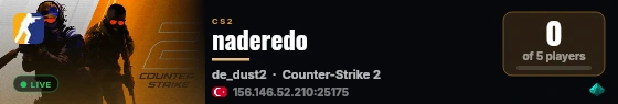 naderedo live status badge