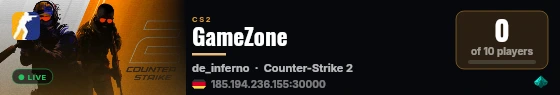 GameZone live status badge
