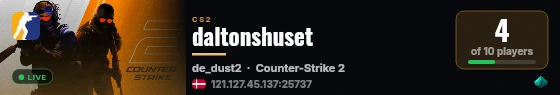 daltonshuset live status badge