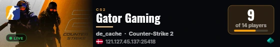Gator Gaming live status badge