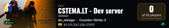 CSTEMA.LT - Dev server live status badge