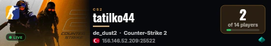 tatilko44 live status badge
