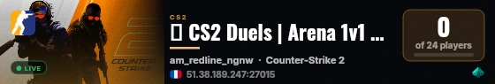 ⭐ CS2 Duels | Arena 1v1 h2o | Free VIP ⭐ live status badge