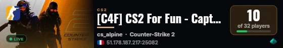 [C4F] CS2 For Fun - Capture The Flags live status badge