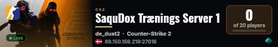 SaquDox Trænings Server 1 live status badge