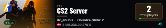 CS2 Server live status badge