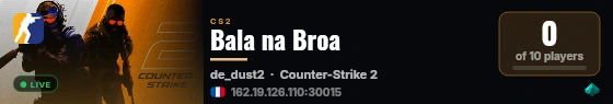 Bala na Broa live status badge