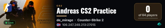 Andreas CS2 Practice live status badge