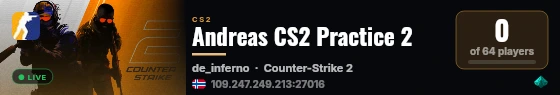 Andreas CS2 Practice 2 live status badge