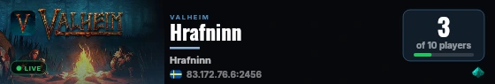 Hrafninn live status badge