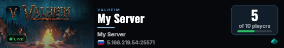 My Server live status badge