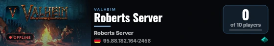 Roberts Server live status badge