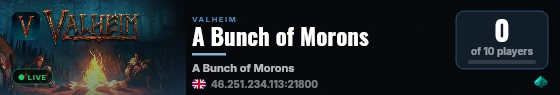 A Bunch of Morons live status badge