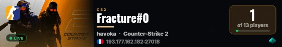 Fracture#0 live status badge