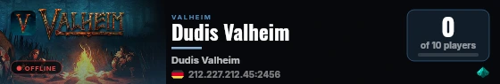 Dudis Valheim live status badge