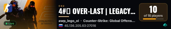 4#█️ OVER-LAST | LEGACY | AWP ONLY v1.1 █ live status badge