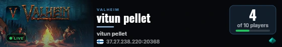 vitun pellet live status badge