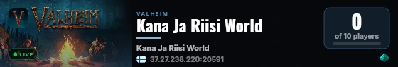 Kana Ja Riisi World live status badge