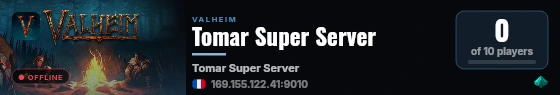 Tomar Super Server live status badge