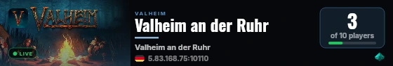 Valheim an der Ruhr live status badge