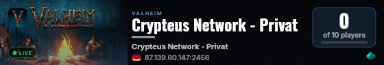 Crypteus Network - Privat live status badge