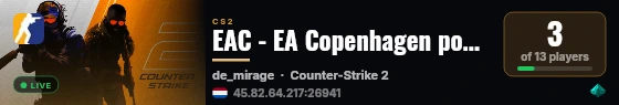EAC - EA Copenhagen powered by PRACC.COM live status badge