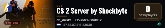 CS 2 Server by Shockbyte live status badge