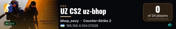UZ CS2 uz-bhop live status badge