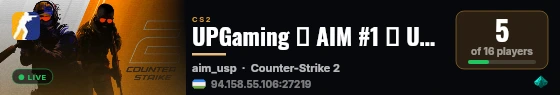 UPGaming ● AIM #1 ● USP live status badge