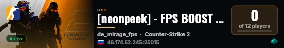 [neonpeek] - FPS BOOST MIRAGE [!VIPTEST !WS !KNIFE] live status badge