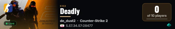 Deadly live status badge