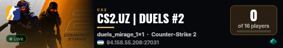 CS2.UZ | DUELS #2 live status badge