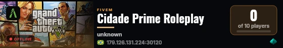 Cidade Prime Roleplay live status badge