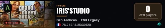 IRIS'STUDIO live status badge
