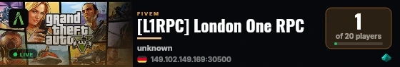 [L1RPC] London One RPC live status badge