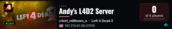 Andy's L4D2 Server live status badge
