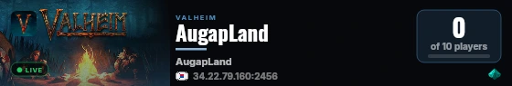 AugapLand live status badge
