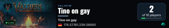 Tino on gay live status badge