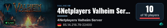 4Netplayers Valheim Server live status badge