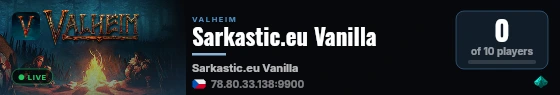 Sarkastic.eu Vanilla live status badge