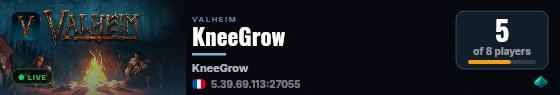KneeGrow live status badge