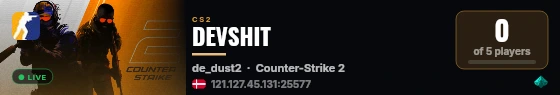 DEVSHIT live status badge