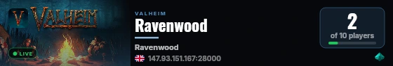 Ravenwood live status badge
