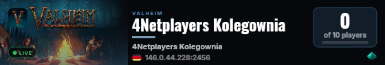 4Netplayers Valheim Friendly fire live status badge