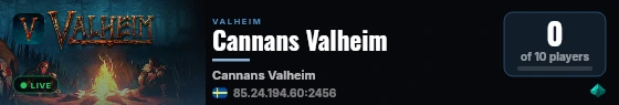 Cannans Valheim live status badge