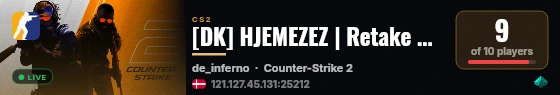 [DK] HJEMEZEZ | Retake #4 | Rank | !guns | WS live status badge