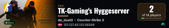 TK-Gaming's Hyggeserver live status badge
