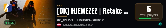 [DK] HJEMEZEZ | Retake #9 | Rank | !guns | WS live status badge