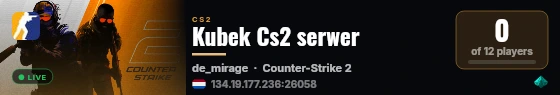 Kubek Cs2 serwer live status badge