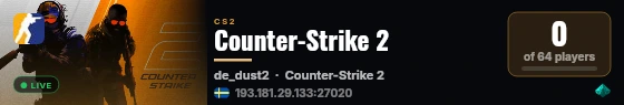 Counter-Strike 2 live status badge